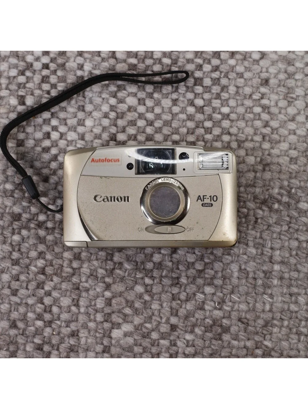 Canon AF-10 Date 35mm Point and Shoot Film Camera 26mm Lens Tested Motor Moves